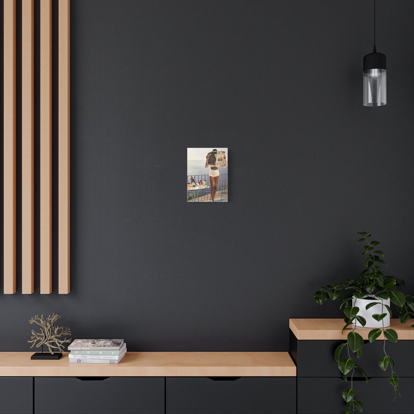Woman Reading Newspaper Canvas Print